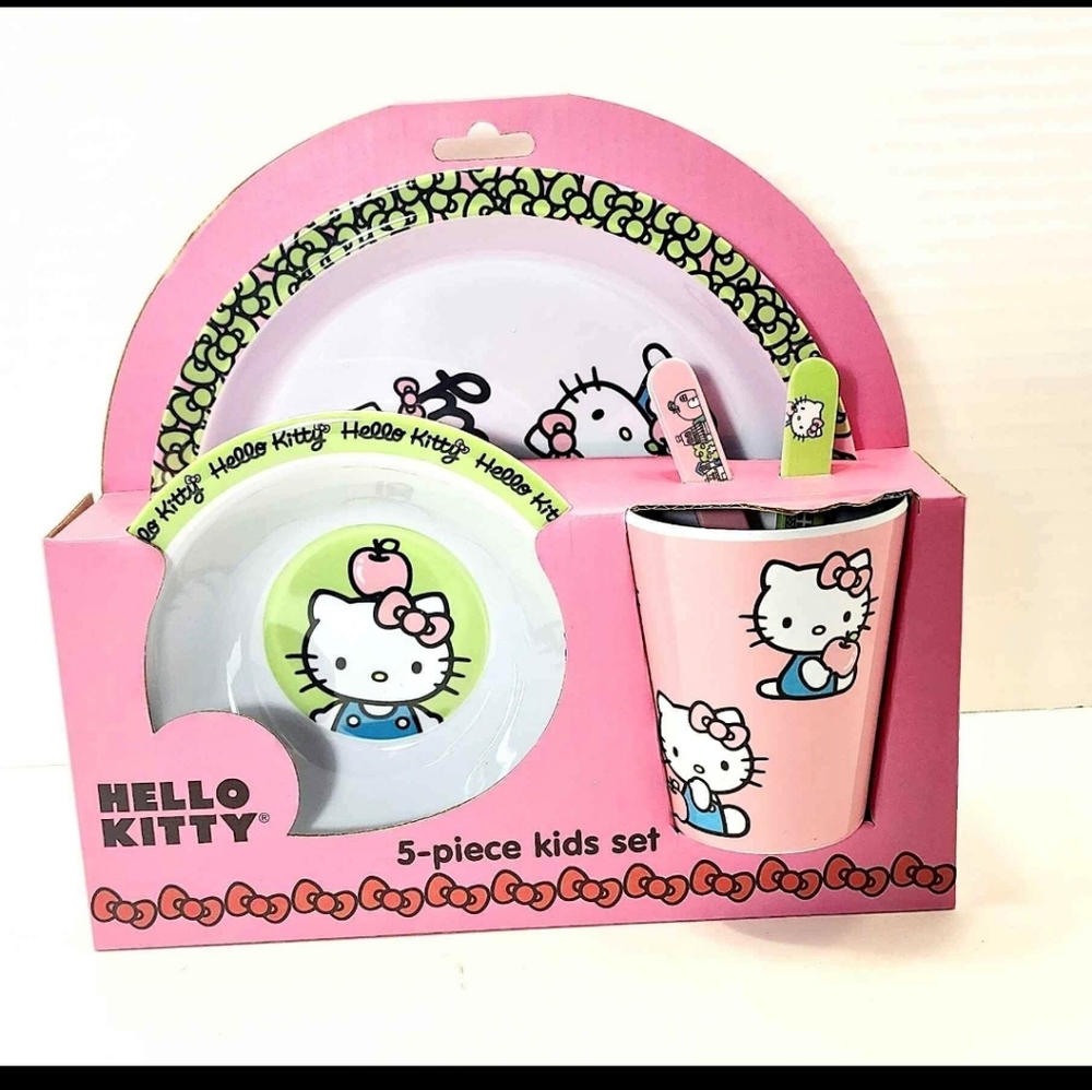 Hello kitty 5 pieces kid set plates